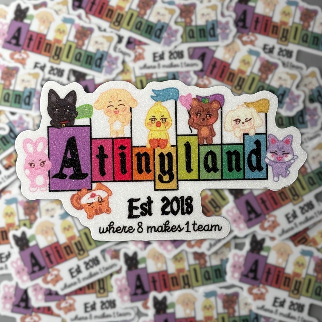 Ateez Aniteez Atinyland Sand Glitter Frosted Stickers