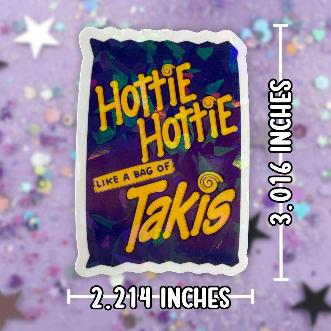 Katseye Gnarly Hottie Hottie Like a Bag of Takis Lyric Holographic Sticker