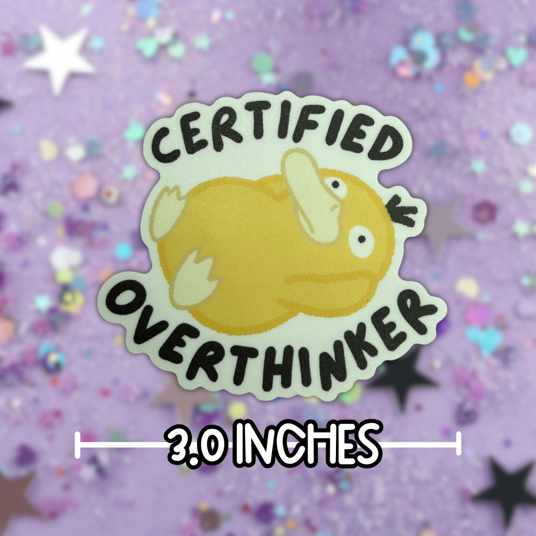 Pokemon Psyduck Certified Overthinker Sticker