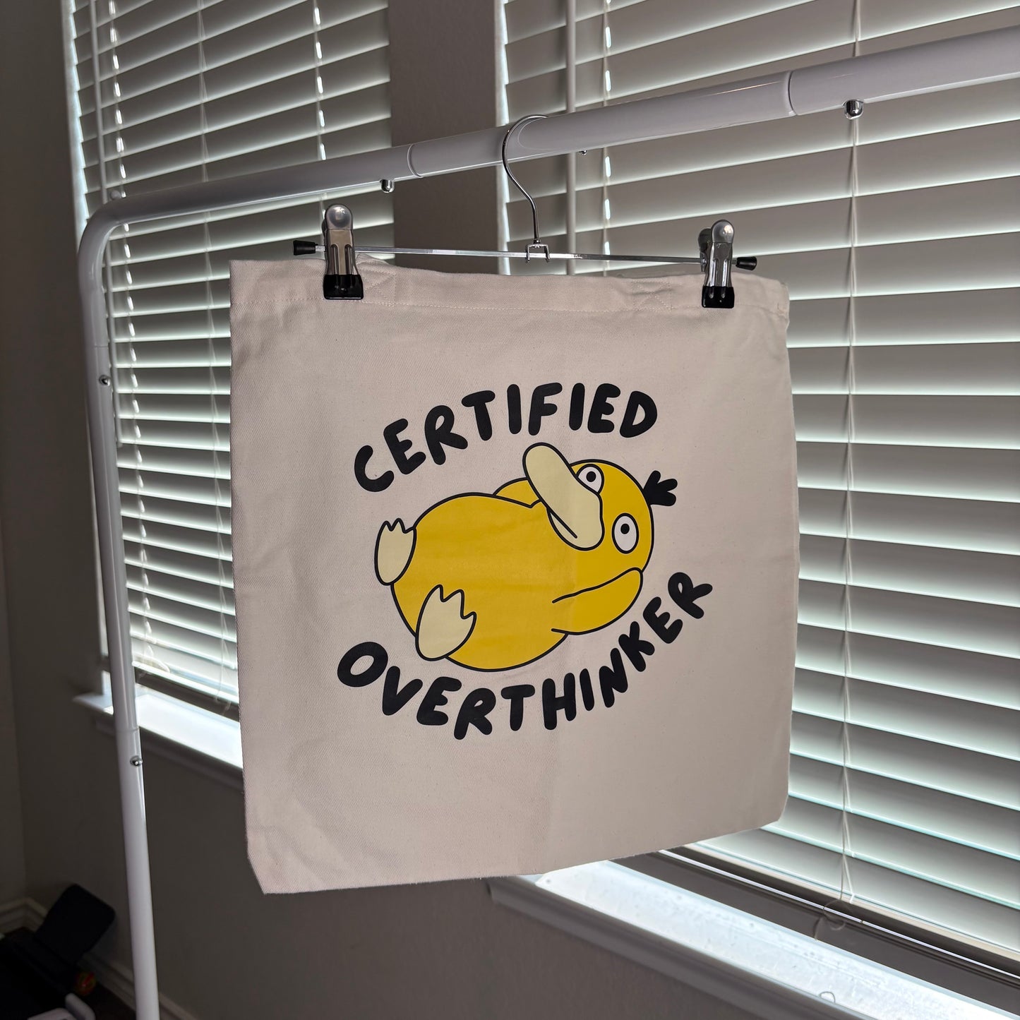 Psyduck Certified Overthinker Tote Bag