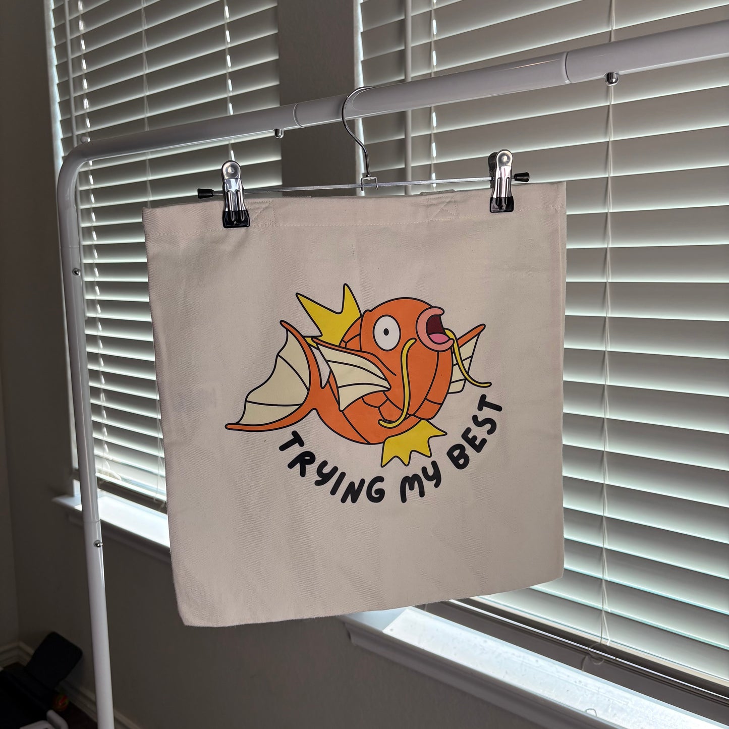 Magikarp Trying My Best Tote Bag