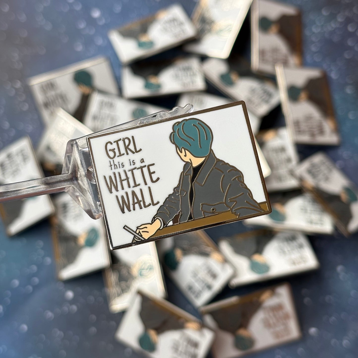 P1Harmony Keeho "Girl This is a White Wall" Enamel Pin