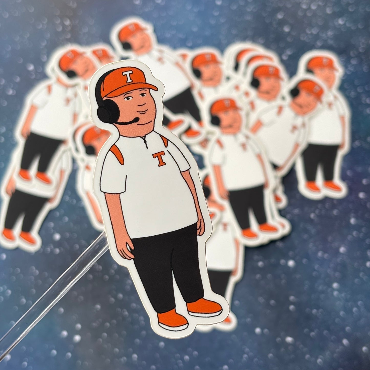Tennessee Vols Football Football Coach Parody Character Sticker