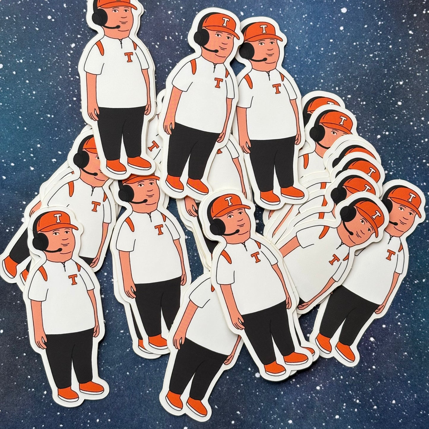 Tennessee Vols Football Football Coach Parody Character Sticker