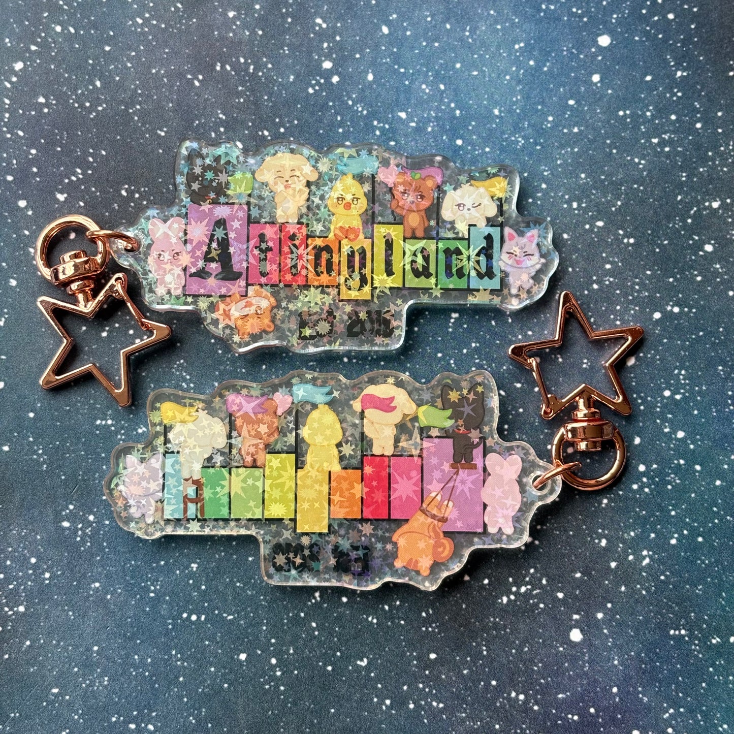 Ateez Aniteez Atinyland Holographic Acrylic Keychain