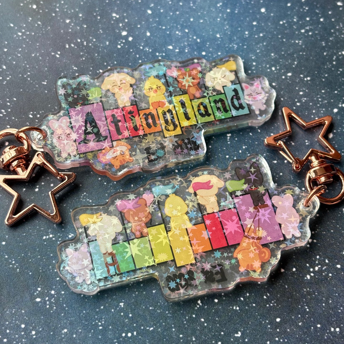 Ateez Aniteez Atinyland Holographic Acrylic Keychain