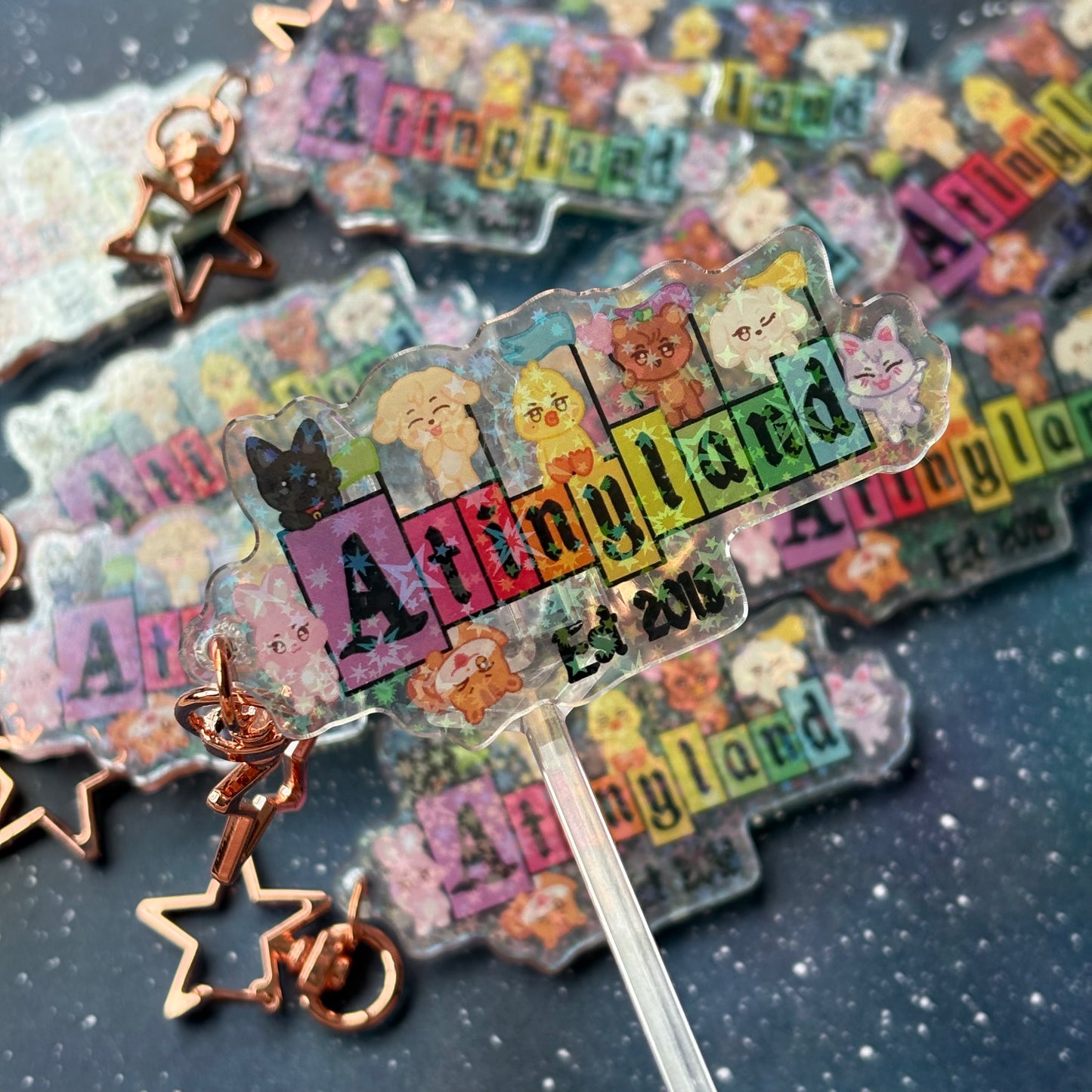 Ateez Aniteez Atinyland Holographic Acrylic Keychain