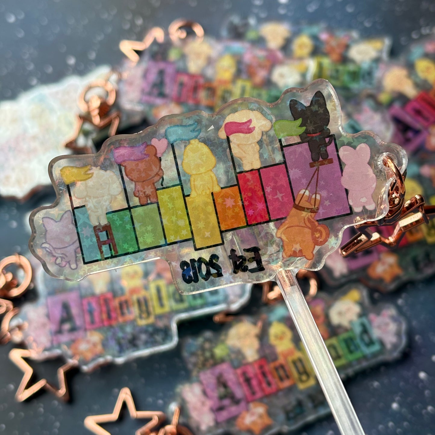 Ateez Aniteez Atinyland Holographic Acrylic Keychain