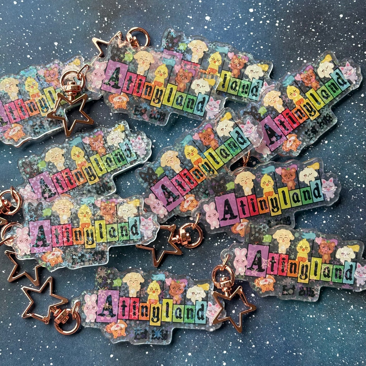 Ateez Aniteez Atinyland Holographic Acrylic Keychain