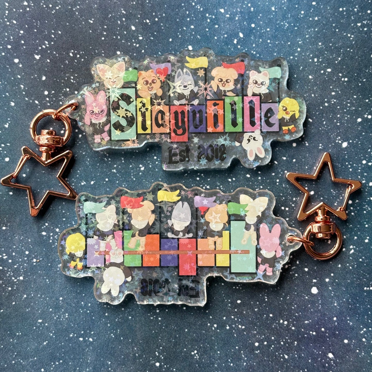 Stray Kids SKZOO Stayville Holographic Acrylic Keychain