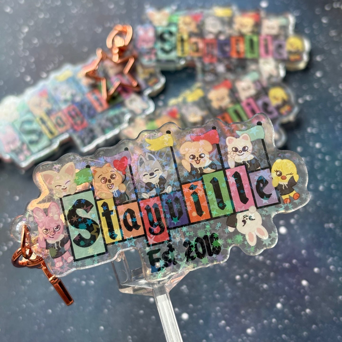 Stray Kids SKZOO Stayville Holographic Acrylic Keychain