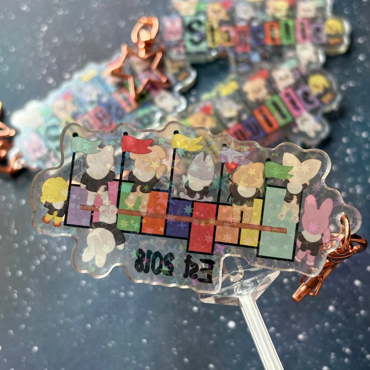Stray Kids SKZOO Stayville Holographic Acrylic Keychain