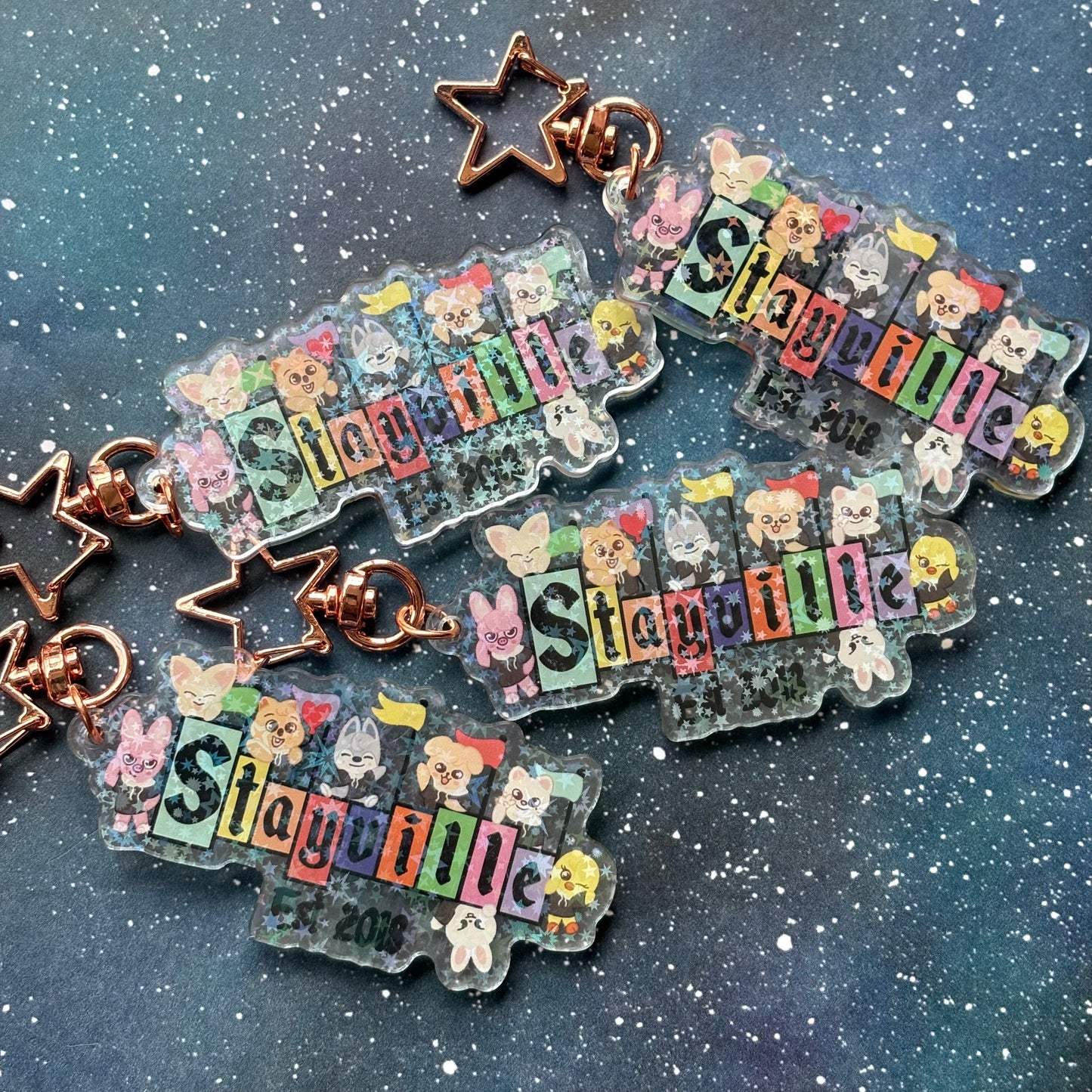 Stray Kids SKZOO Stayville Holographic Acrylic Keychain