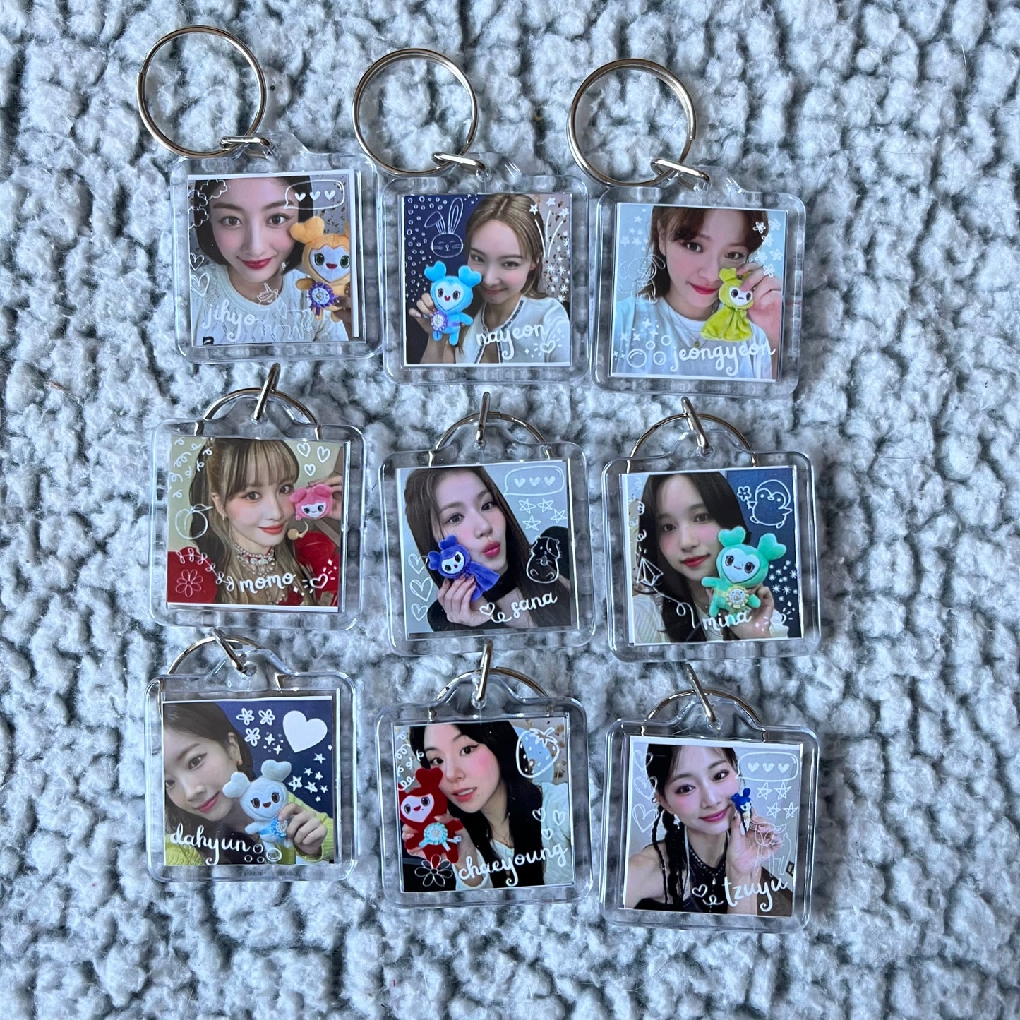 Twice Lovely Square Keychains