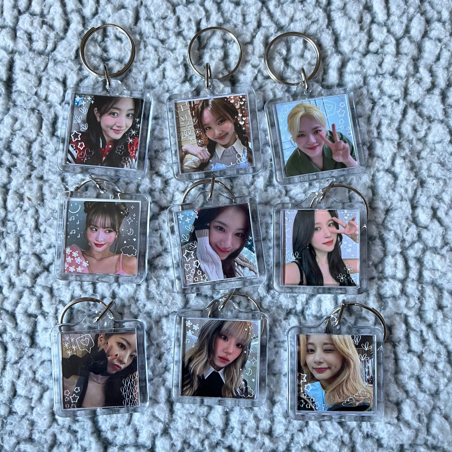 Twice Lovely Square Keychains