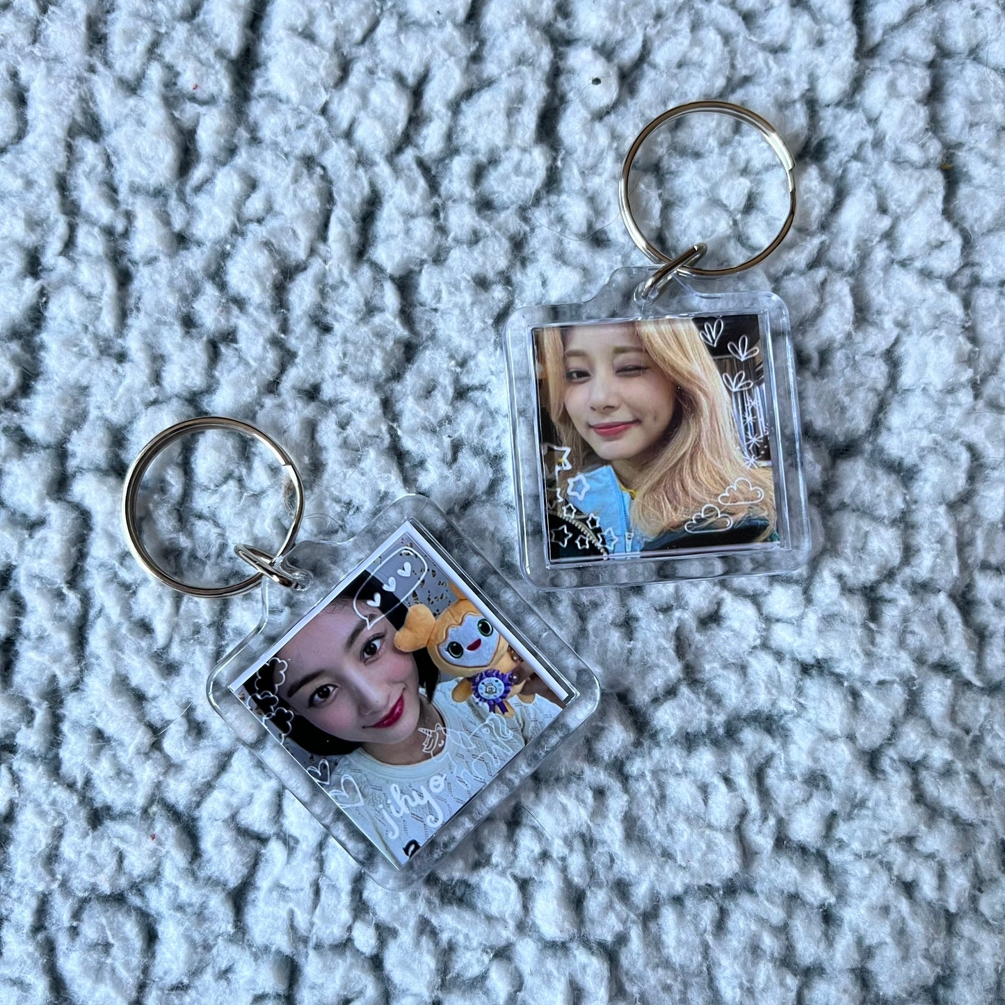 Twice Lovely Square Keychains