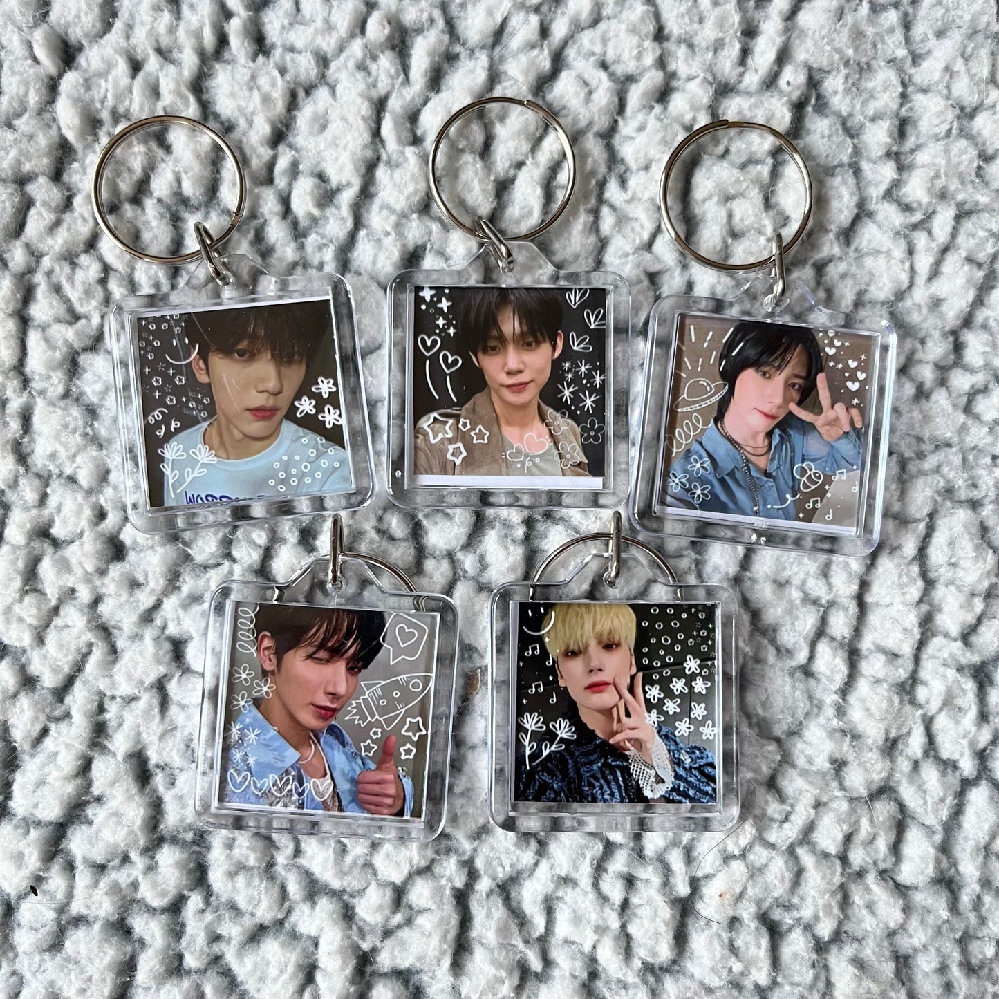 TXT Double-Sided Square Keychain