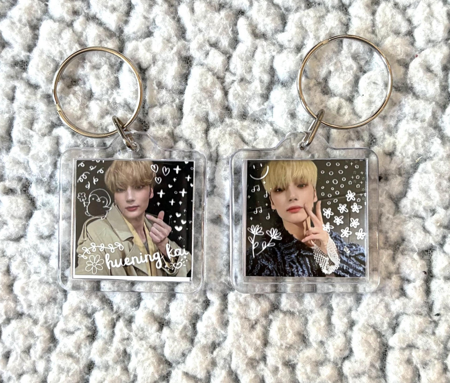 TXT Double-Sided Square Keychain
