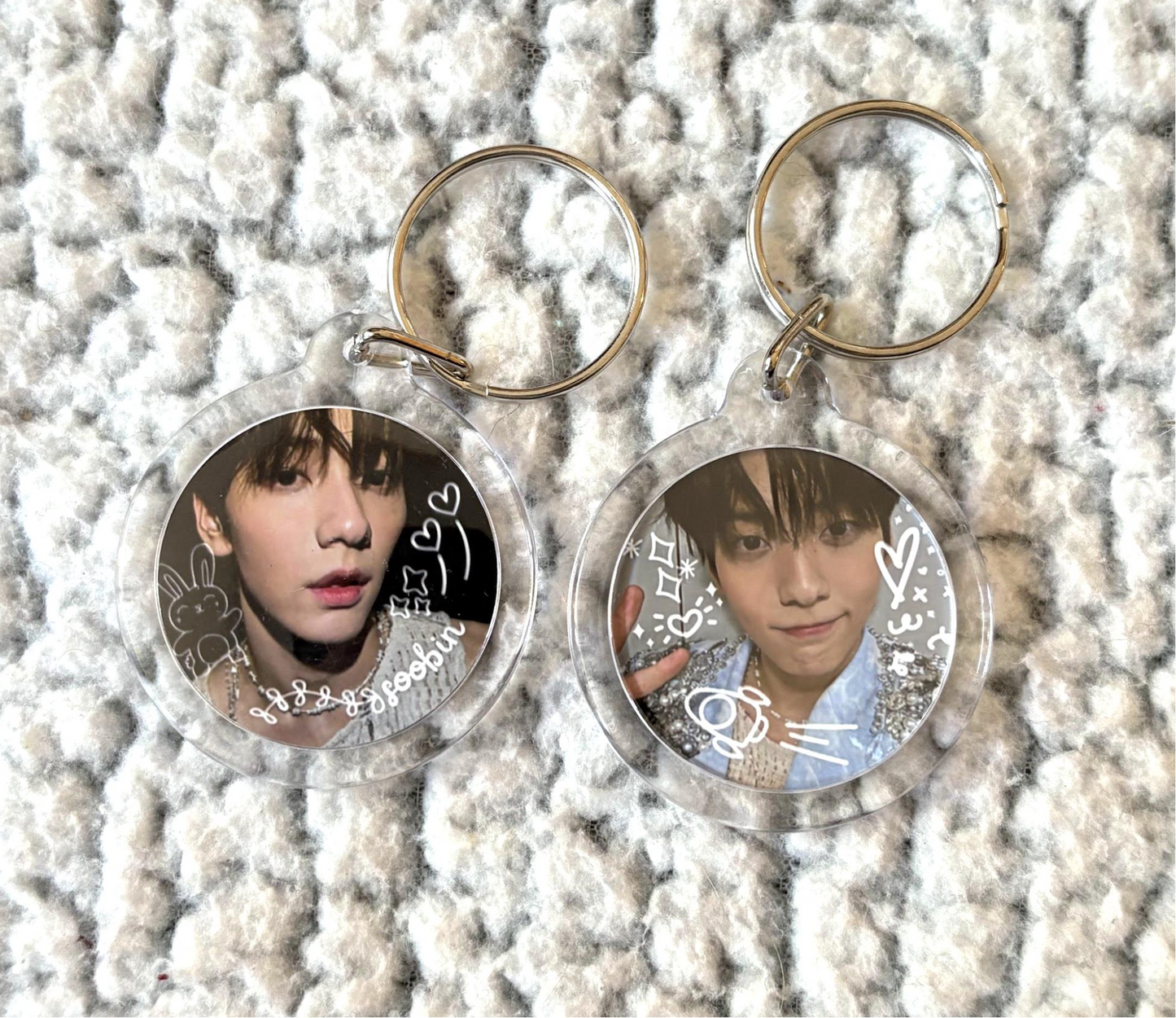 TXT Double-Sided Circle Keychain
