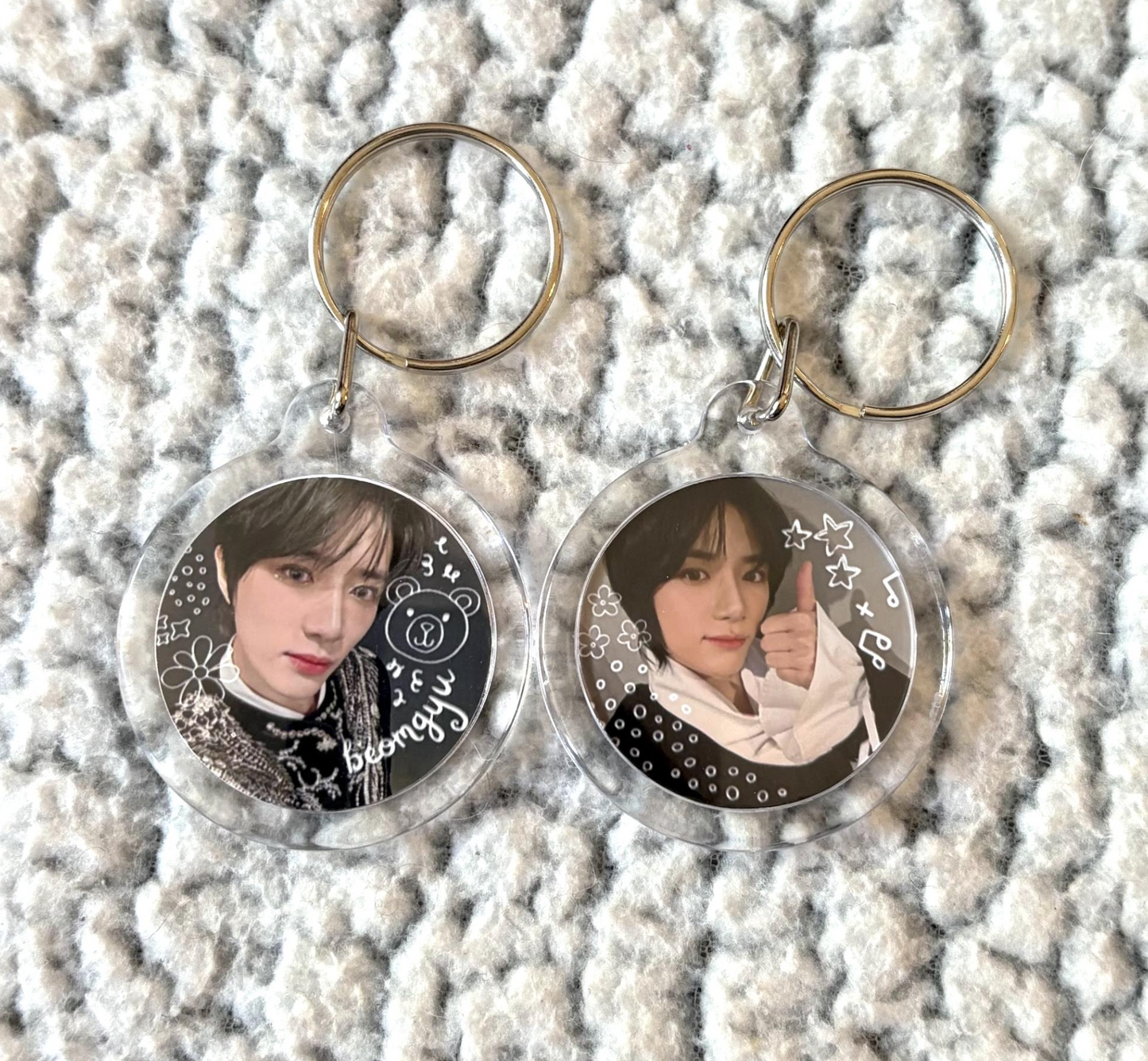 TXT Double-Sided Circle Keychain