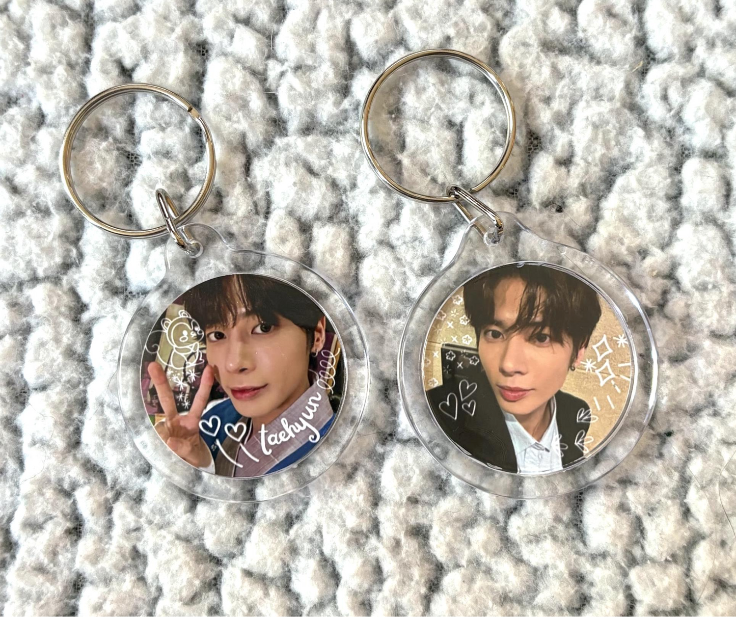 TXT Double-Sided Circle Keychain