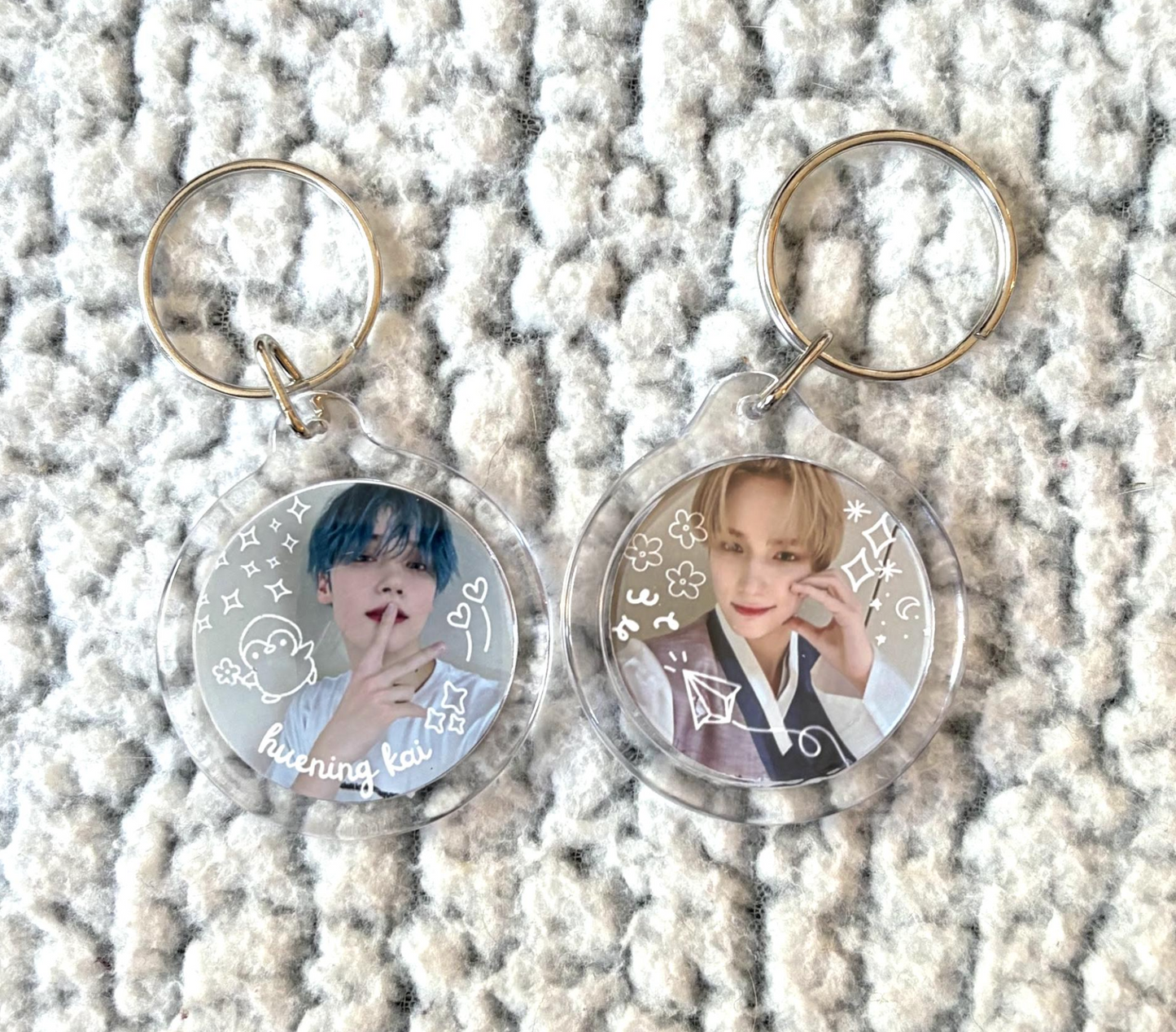 TXT Double-Sided Circle Keychain