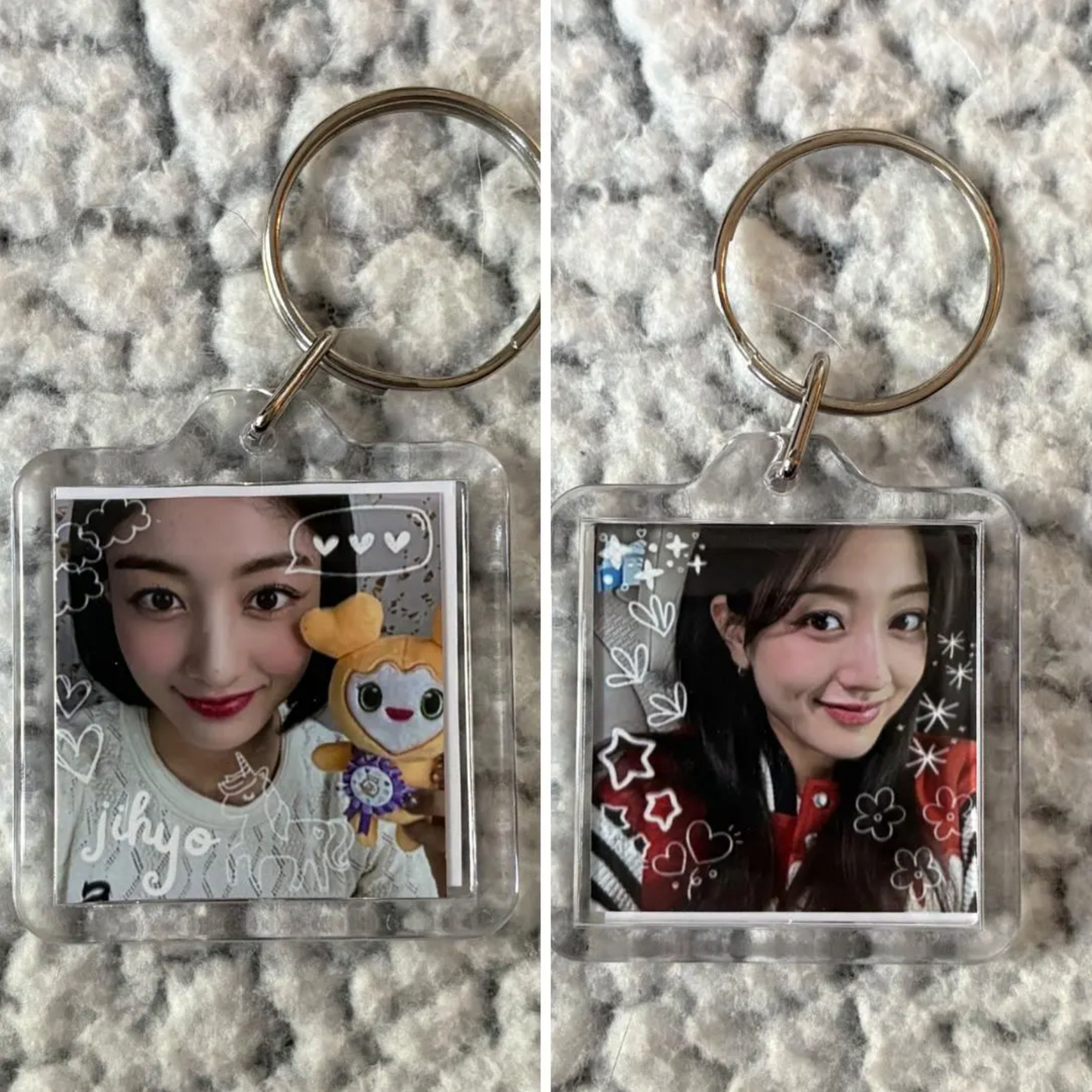 Twice Lovely Square Keychains