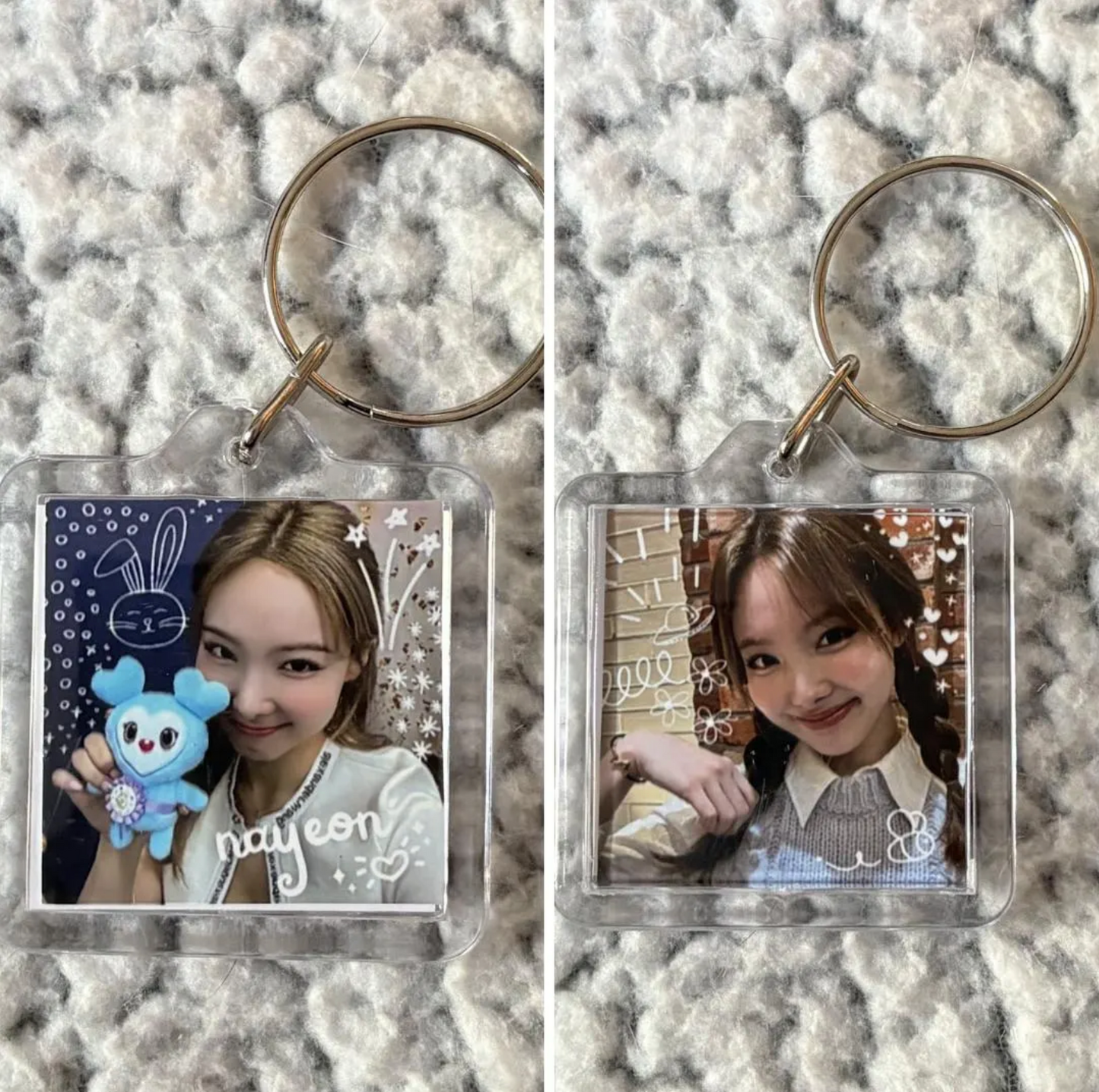 Twice Lovely Square Keychains