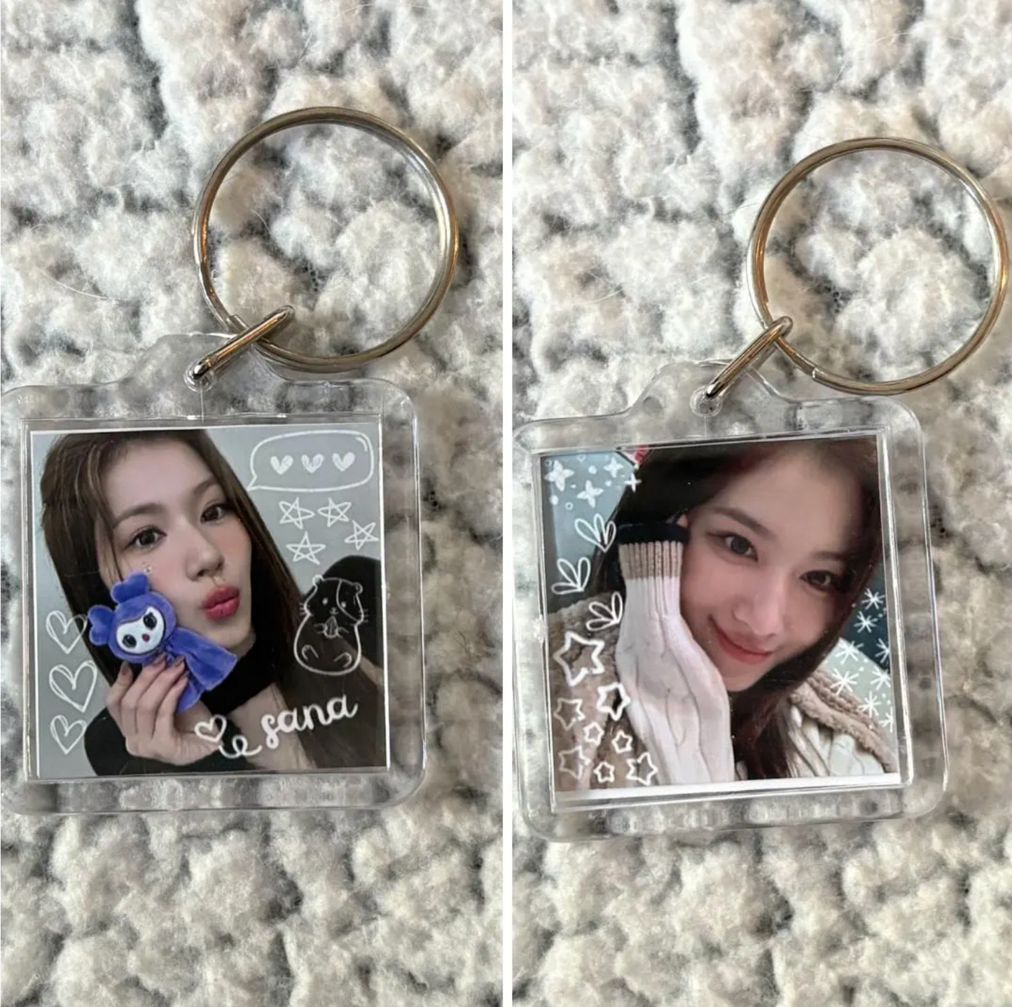 Twice Lovely Square Keychains