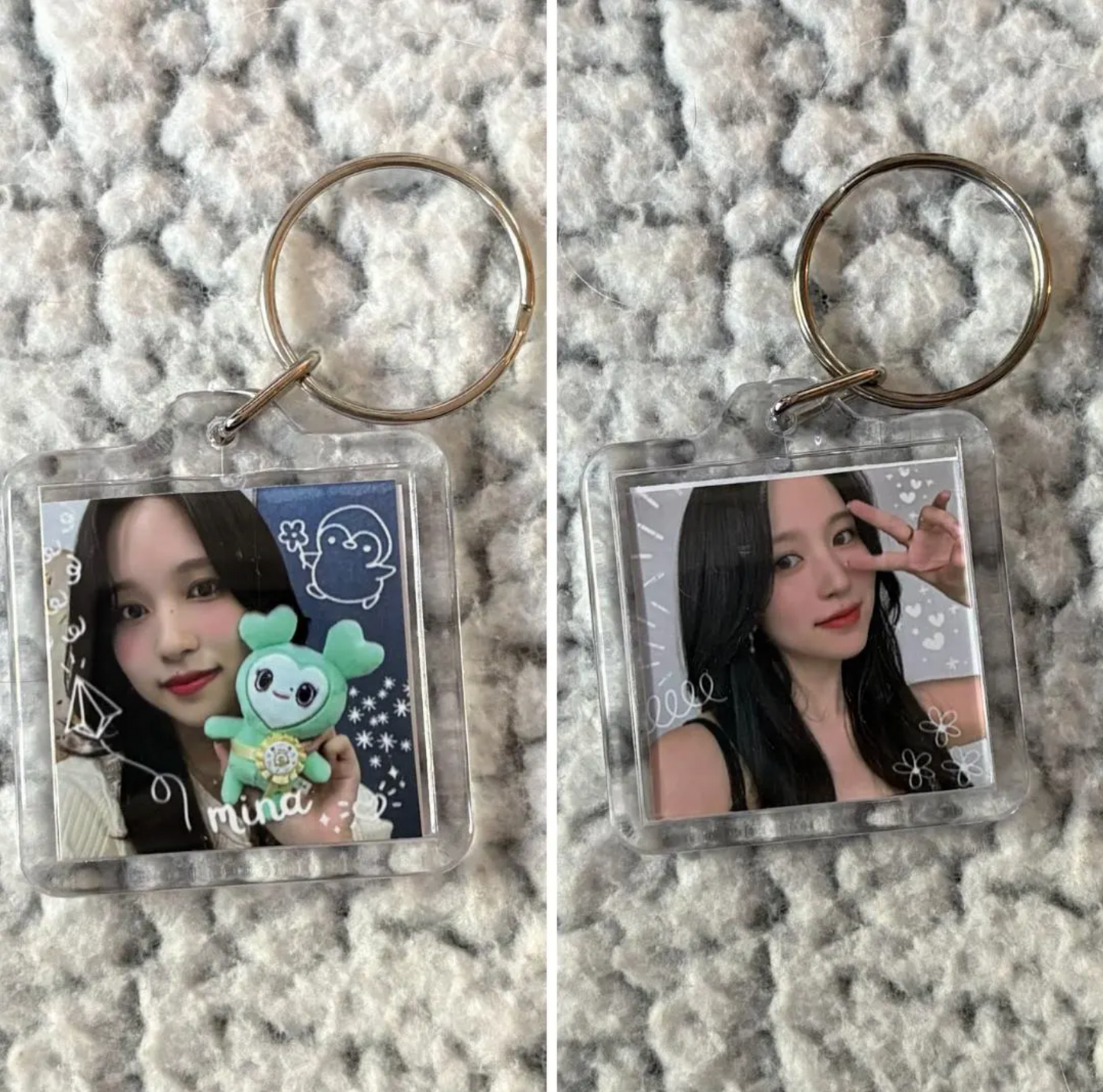 Twice Lovely Square Keychains