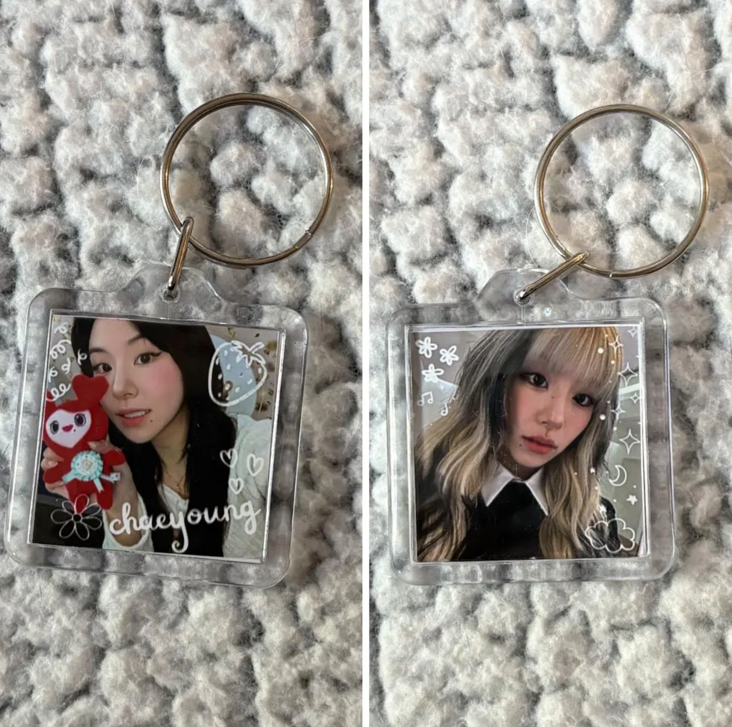 Twice Lovely Square Keychains
