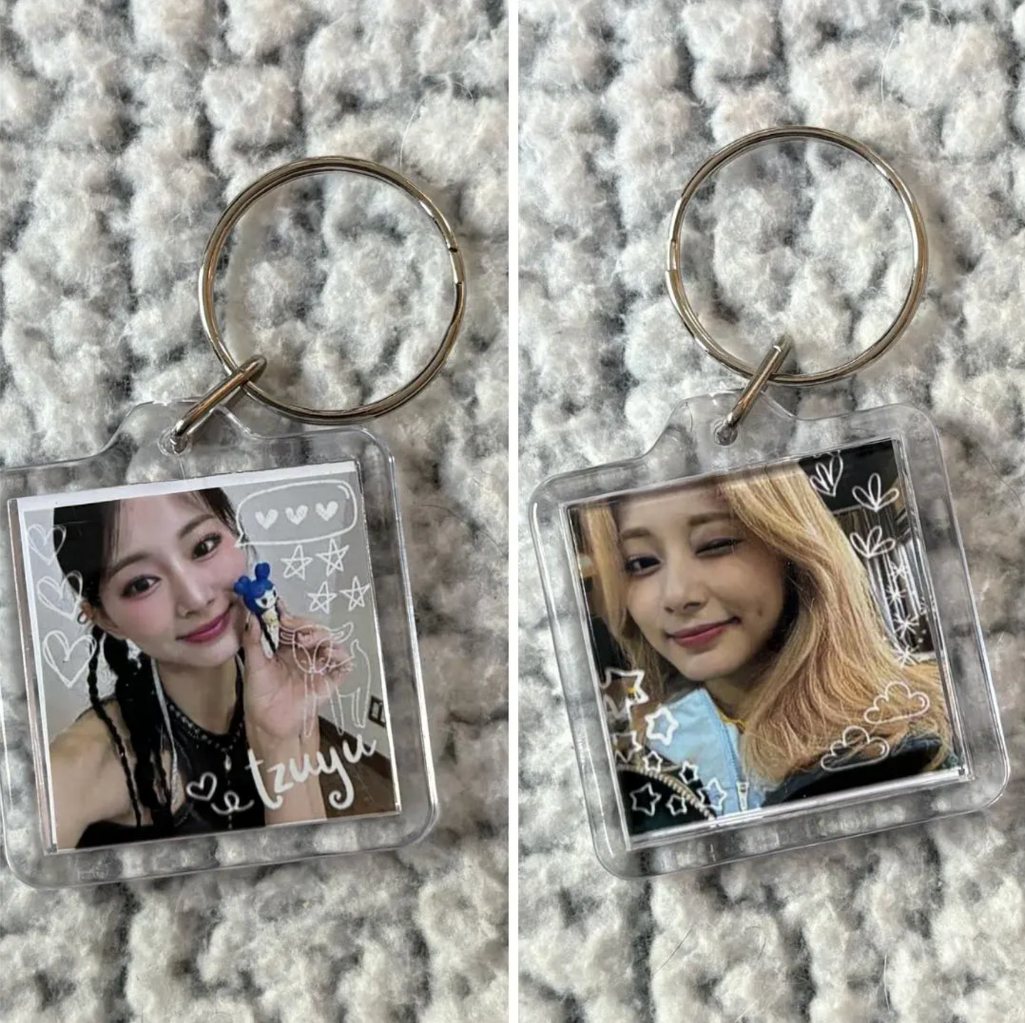 Twice Lovely Square Keychains