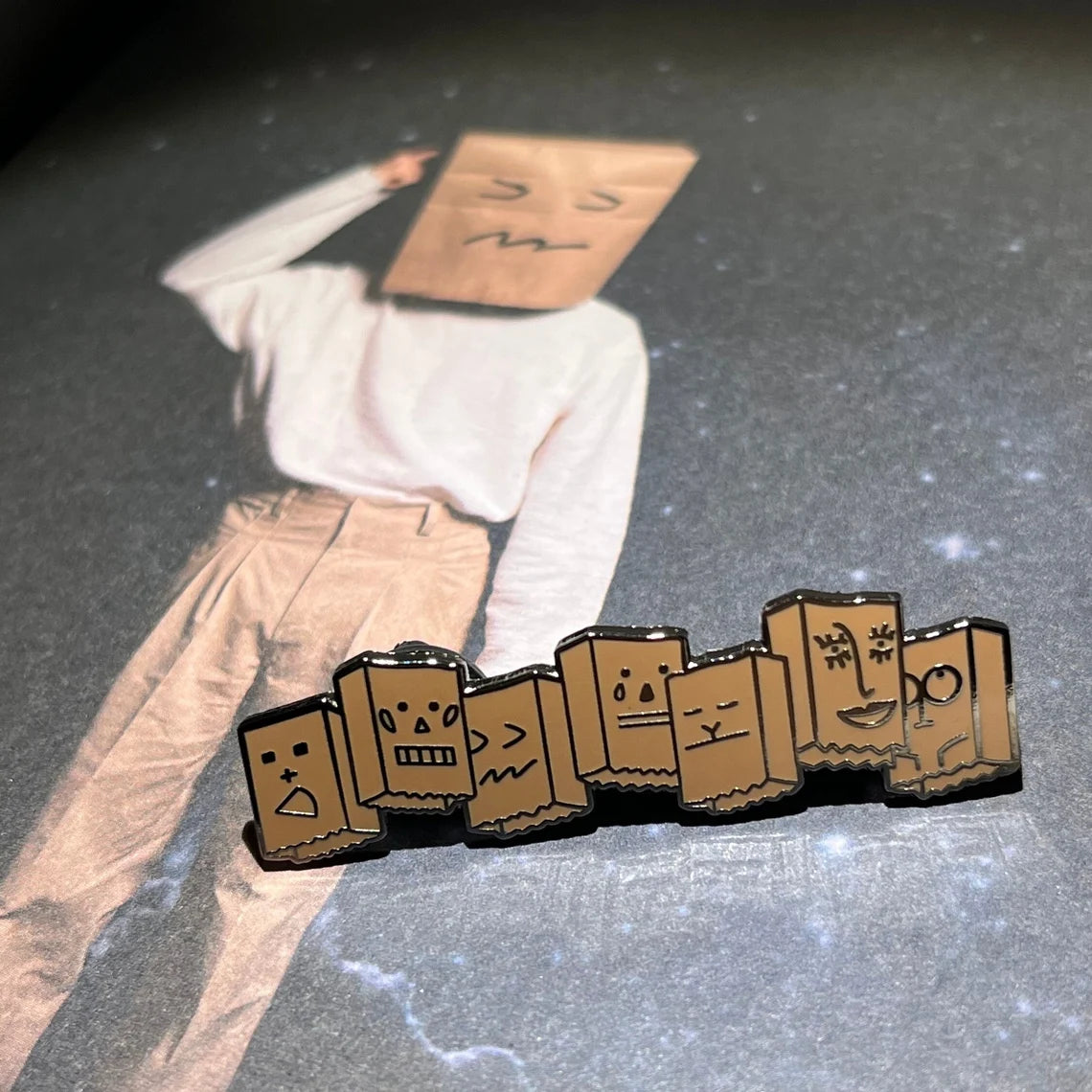 VeriVery Liminality EP: Love Paper Bags Enamel Pin