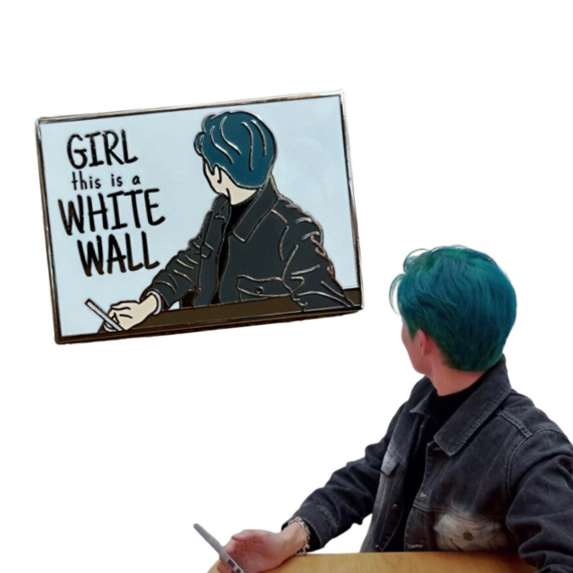P1Harmony Keeho "Girl This is a White Wall" Enamel Pin