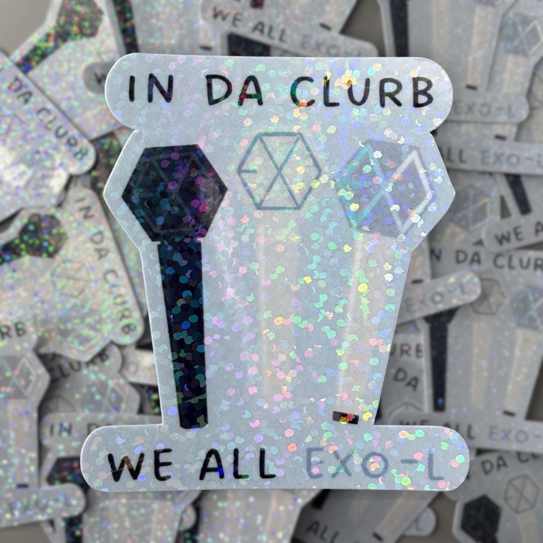 EXO 'In Da Clurb We All EXO-L' Eribong Lightstick Holographic Kpop Sticker