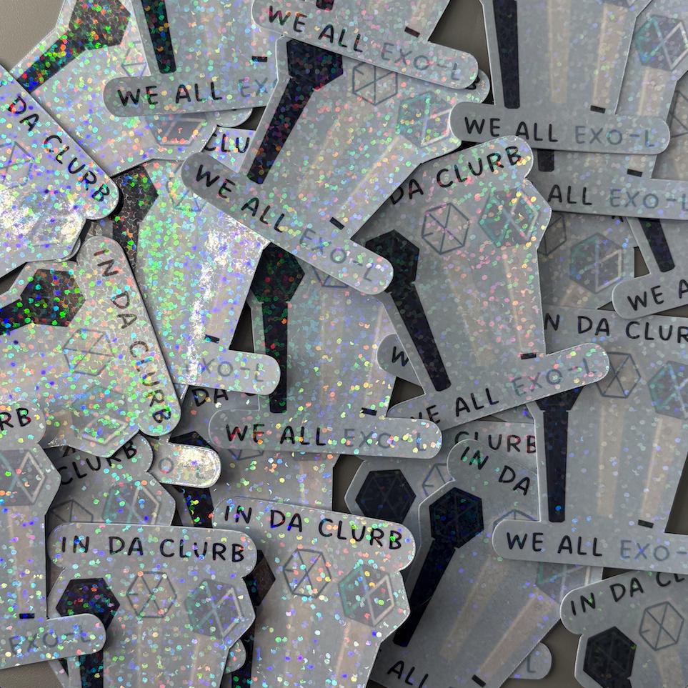 EXO 'In Da Clurb We All EXO-L' Eribong Lightstick Holographic Kpop Sticker