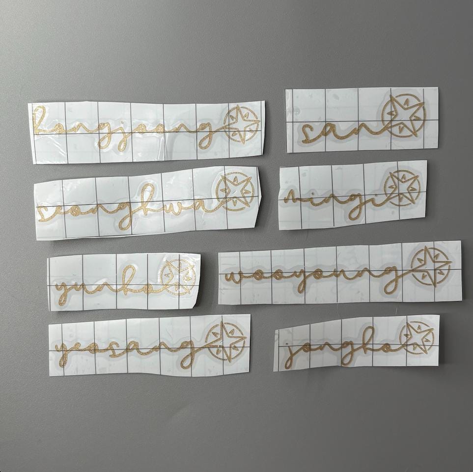 Ateez Kpop Lighstick LIGHTINY Member Decal Script and Compass