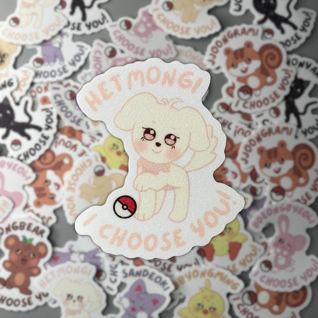 Ateez Aniteez Pokemon Inspired Sand Glitter Frosted Sticker