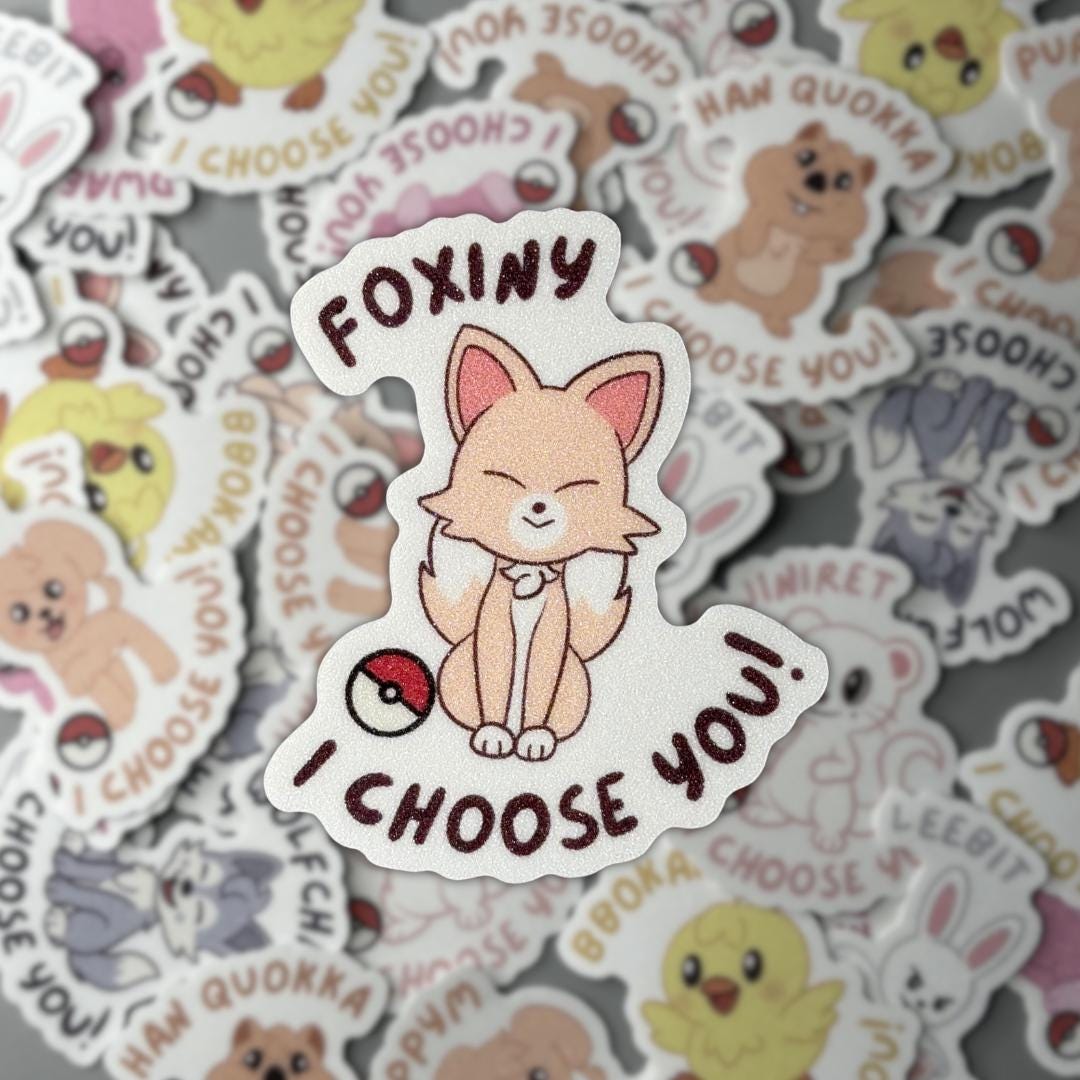 Stray Kids SKZ SKZOO Pokemon Inspired Sand Glitter Frosted Sticker