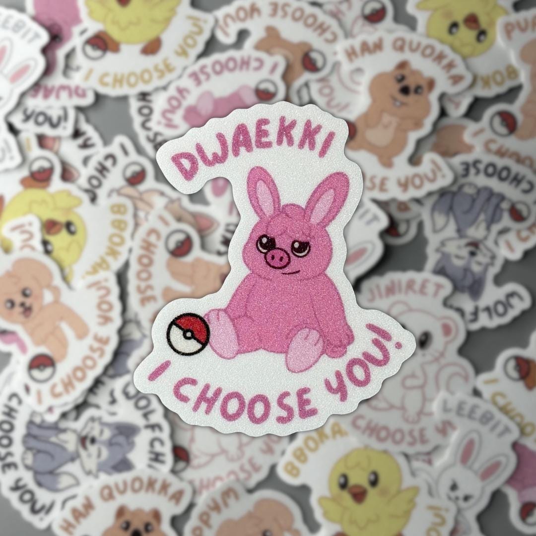 Stray Kids SKZ SKZOO Pokemon Inspired Sand Glitter Frosted Sticker
