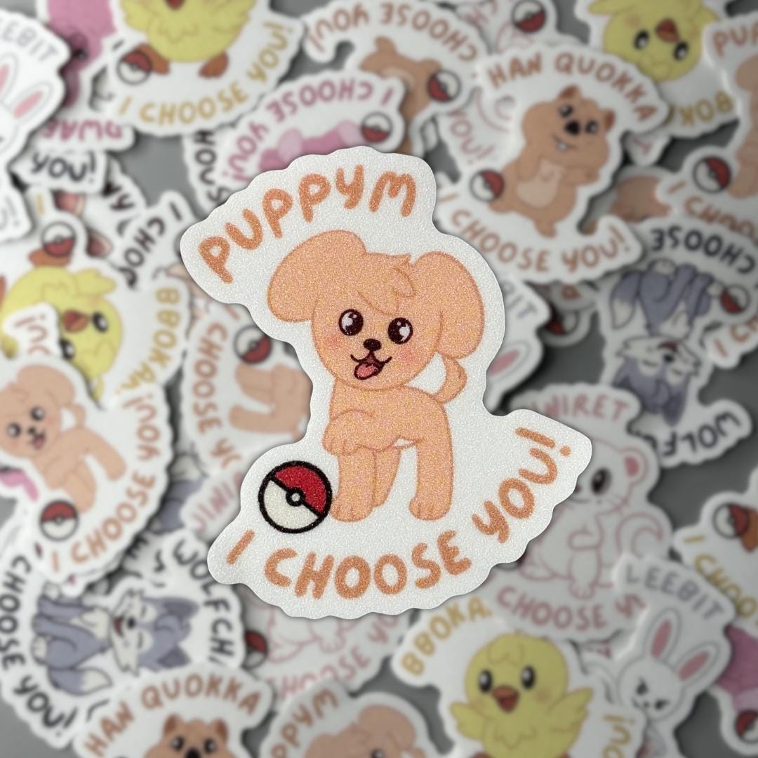 Stray Kids SKZ SKZOO Pokemon Inspired Sand Glitter Frosted Sticker