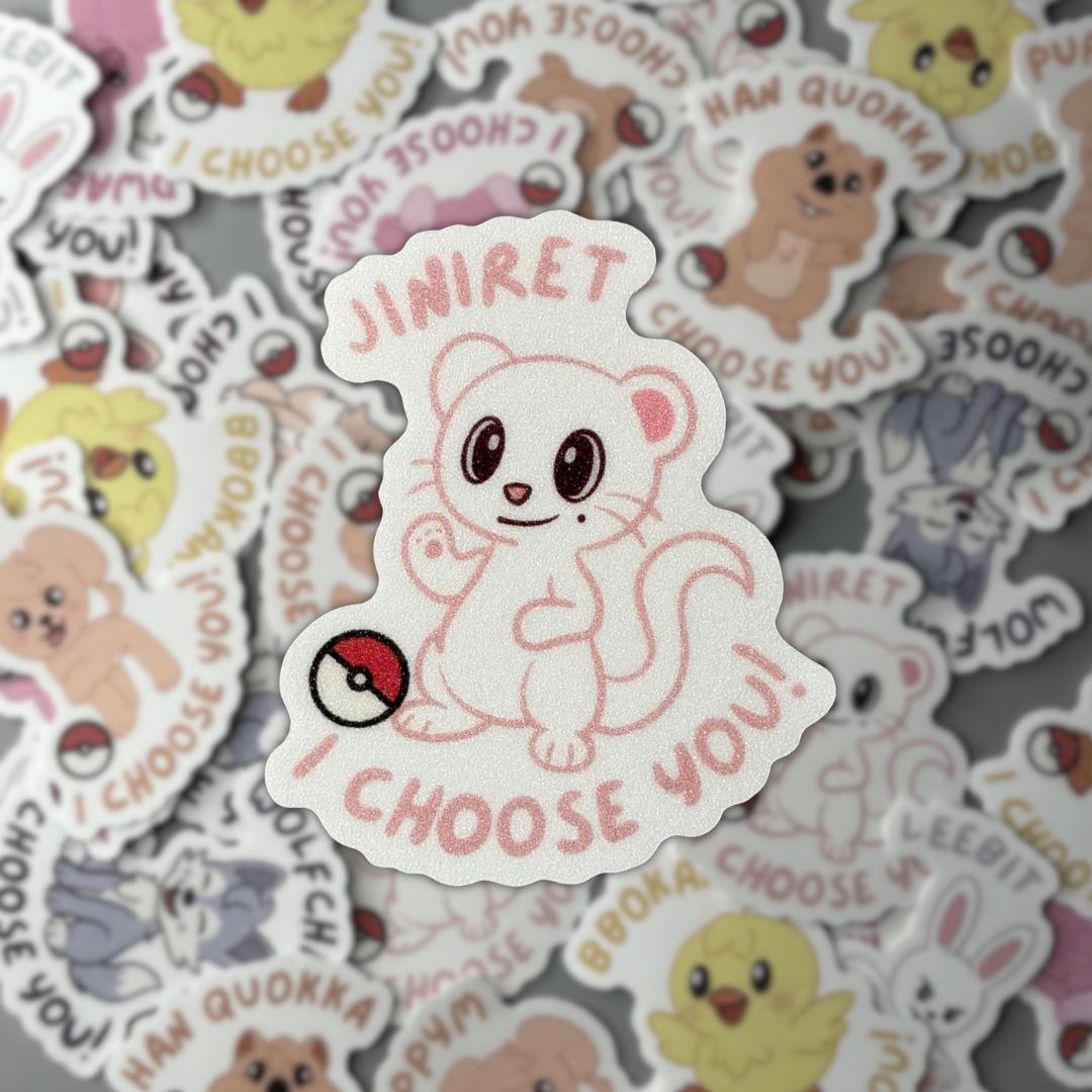 Stray Kids SKZ SKZOO Pokemon Inspired Sand Glitter Frosted Sticker