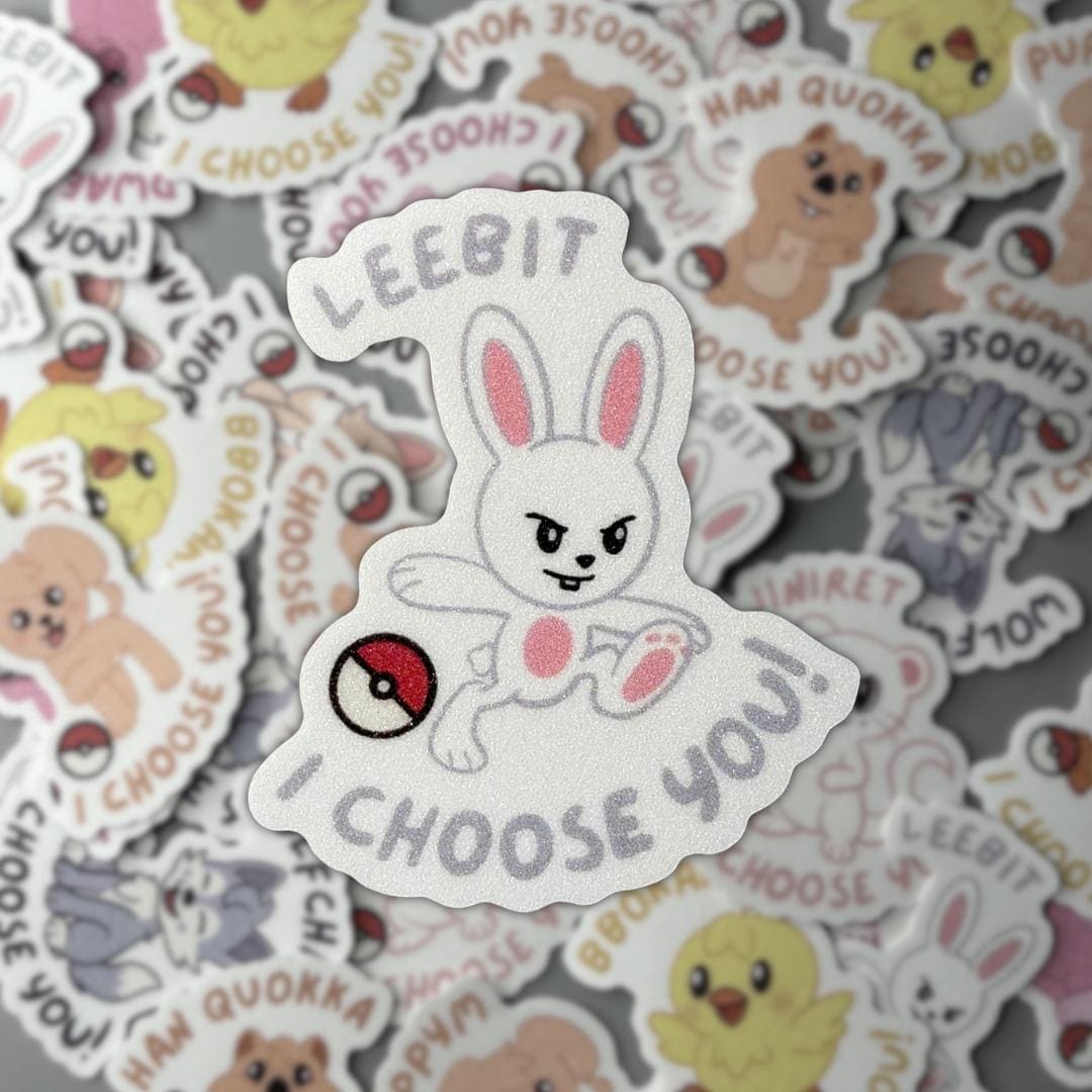 Stray Kids SKZ SKZOO Pokemon Inspired Sand Glitter Frosted Sticker