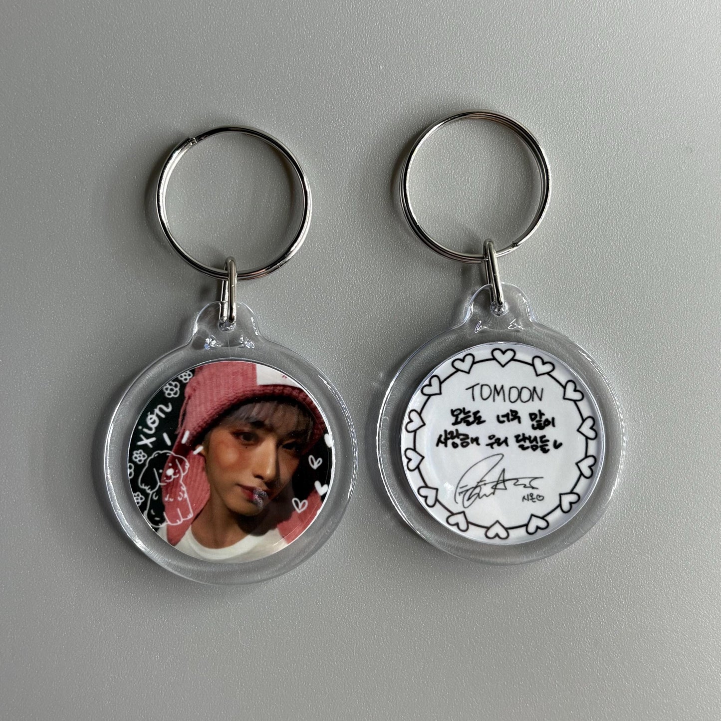 Oneus Double Sided Circle Keychain