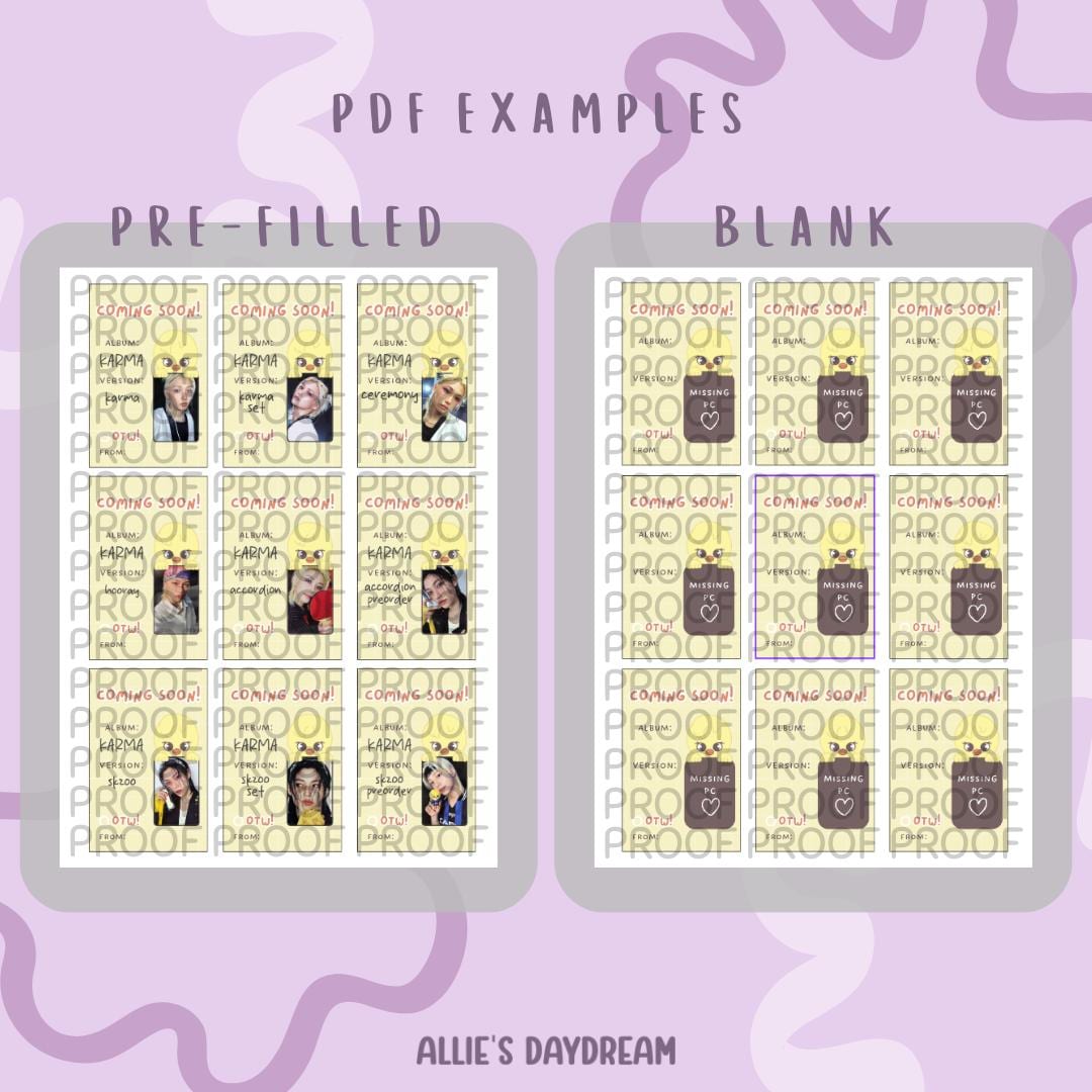 Stray Kids Felix Bbokari SKZOO Photocard Placeholder With Photocard Preview (Digital Download PDFs)