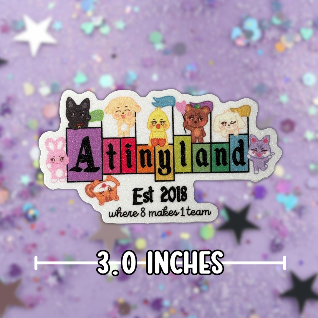 Ateez Aniteez Atinyland Sand Glitter Frosted Stickers