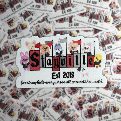 Stray Kids SKZOO Stayville Sand Glitter Frosted Sticker