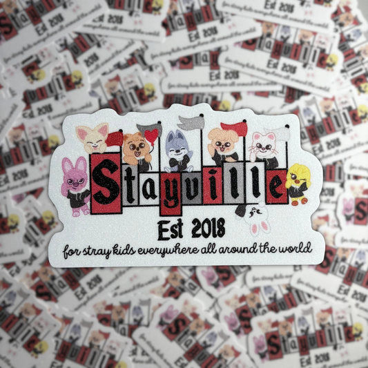 Stray Kids SKZOO Stayville Sand Glitter Frosted Sticker