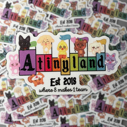Ateez Aniteez Atinyland Sand Glitter Frosted Stickers