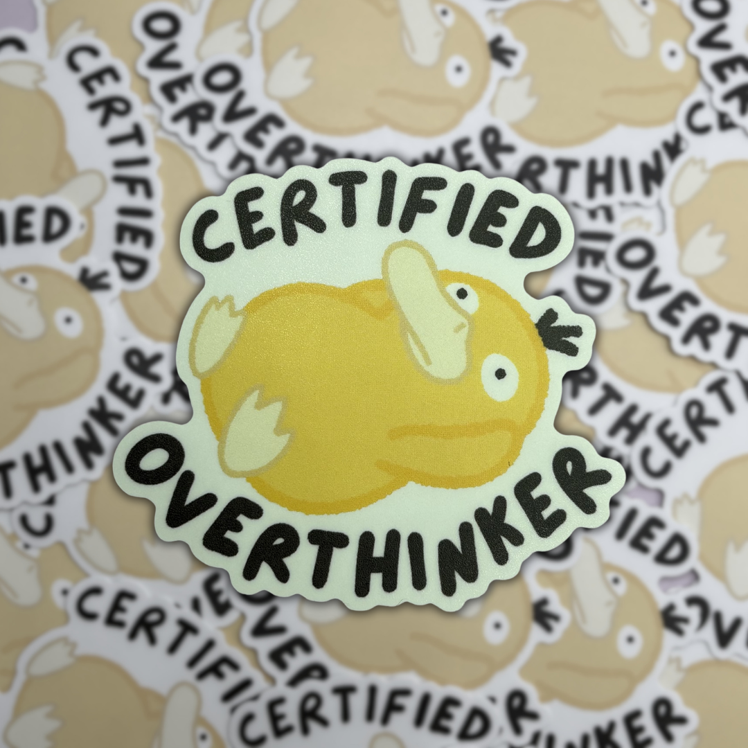 Pokemon Psyduck Certified Overthinker Sticker